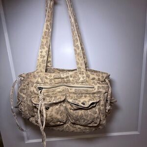 BDG Tan Leopard Print Shoulder Bag